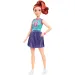 Păpușă Barbie Fashionista stilată, cu păr roșcat și fustă mov - Mattel