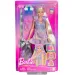 Păpușa Barbie în ținută cu pisică, set de joacă cu șuvițe la modă - Mattel