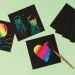PlayBox: Hârtie ceruită neagră pentru zgâriat 15x15 cm, set de 10 bucăți