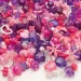 PlayBox: Set de mărgele de plastic pentru gătit, 1000 de bucăți, în culori roz și violet.