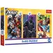 Puzzle 3x80 piese cu Răzbunătorii - Trefl