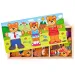 Puzzle din lemn cu familie de urși îmbrăcabili - Woodyland