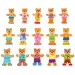 Puzzle din lemn cu familie de urși îmbrăcabili - Woodyland