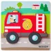 Puzzle din lemn pentru copii cu pompieri, 5 bucăți - Woodyland