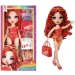 Rainbow High: Păpușă de modă Ruby pentru plajă, cu costum de baie și accesorii de modă