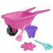 Roabă mică pentru nisip, de culoare roz, cu accesorii - Wader