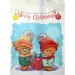 Sacou de cadouri cu ursuleți de Crăciun și inscripția Merry Christmas 32,5x45,5x10cm