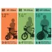 Sam, pompierul bicicletă pentru copii de 12” cu suport pentru sticlă și roți ajutătoare, în culorile albastru-galben – bicicletă Dino Bikes