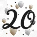 Șervețel de hârtie elegant pentru a 20-a aniversare – 2 straturi, 33x33 cm, 20 bucăți