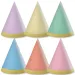 Set de 6 mini pălării de petrecere în culori pastelate