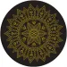 Set de 8 farfurii de hârtie mandala negru-auriu, 23 cm