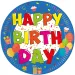 Set de 8 farfurii de petrecere cu inscripția "Happy Birthday" pentru aniversare veselă