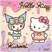 Set de șervețele de hârtie Hello Kitty și Kuromi - cu 2 straturi, 33 x 33 cm, 20 buc.