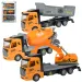 Șofer de camion: Set de 3 camioane de construcții cu roți duble de 19 cm.