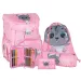 Spirit: Rucsac școlar cu pisică gri, set de 5 bucăți 38x17x28cm