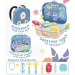 Albastru 2 in 1 set de doctor în valiză tip troler cu accesorii