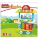 Blocks set jucărie de construcție cafenea 61 bucăți