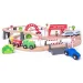 Cale ferată de tren din lemn cu locomotivă cu baterie set de 60 bucăți - Woodyland