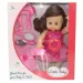Dorina păpușă de 36 cm cu părul brunet set de coafor, cu accesorii și efecte de sunete