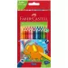 Faber-Castell: Jumbo 24 bucăți creioane colorate triunghi cu ascuțitoare