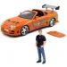 Fast &amp; Furious: Brian figurină și Toyota Supra model auto 1/24 - Simba Toys