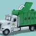 Heavy Duty Truck: Model de camion de colectare selectivă a deșeurilor cu uși care se deschid 1/36