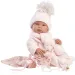 Llorens: Tina nou nascută păpușă in roz set cu pătură si suzetă 43cm