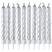 Lumânare de culoare argintiu set de 10 bucăţi