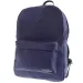 Must: Geanta de scoala rotunjita albastra efect piele, rucsac 30x13x41cm