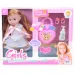 Păpușă cu codiță și geantă cu accesorii 25cm