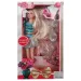 Păpușă de modă 28cm cu păr lung elegant în haine culoarea neagră și accesorii