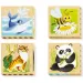 PlayBio Animale pe cale de dispariție 4 in 1 puzzle lemn - Quercetti