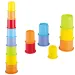 Playgo: Curcubeu jucărie de construcție pahare realizate din plastic reciclat 8 bucăți set