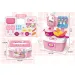 Set bucătărie de joacă pink se poate transporta 18 bucăți
