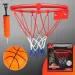 Set de inele metalice de baschet cu plasă colorată, cu minge și pompă 22cm