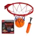 Set de inele metalice de baschet cu plasă colorată, cu minge și pompă 24cm