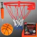 Set de inele metalice de baschet cu plasă colorată, cu minge și pompă 24cm