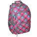 Spirit: E-Bag ghiozdan rotunjit in carouri roz si turcoaz, rucsac 46x34x22cm