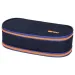 Spirit:Penar oval albastru indigo cu fermoar portocaliu 23x10cm