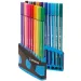 Stabilo: Pen 68 ColorParade set 20 bucăți în suport care deschide culoarea albastru deschis